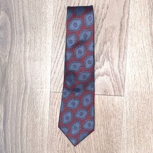 Christian Dior, maroon gray blue patterned men’s tie